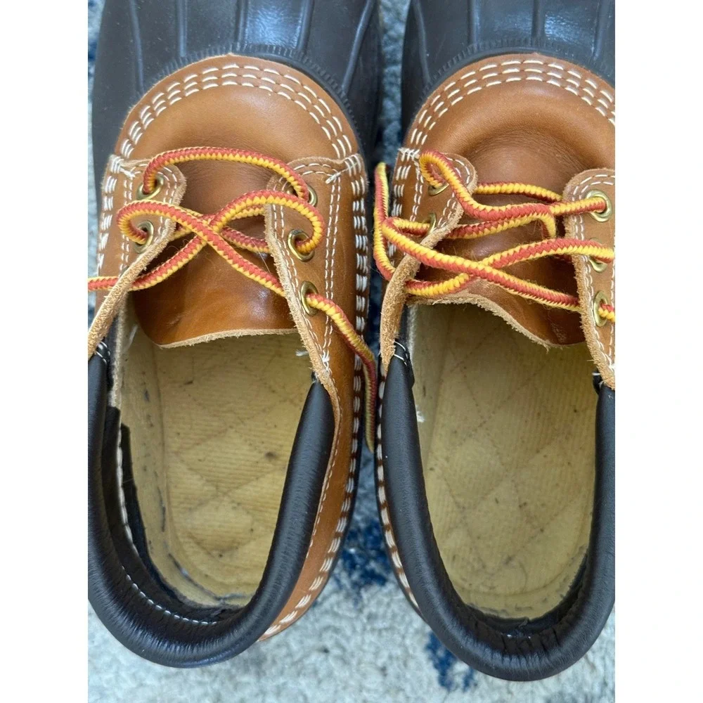 L.L.Bean Bean Boots Brown Leather Duck Boots Made in USA Lace-Up Mens size 8‎